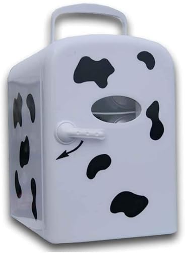 Samnuerly 4 Liter Mini Auto Kühlschrank Kühlschrank Tragbare Elektrische Kühlbox Wärmer Gefrierschrank Outdoor Picknick Reisen [Energieklasse A++] (Cow Color 18.8 * 25 * 27.8) von Samnuerly