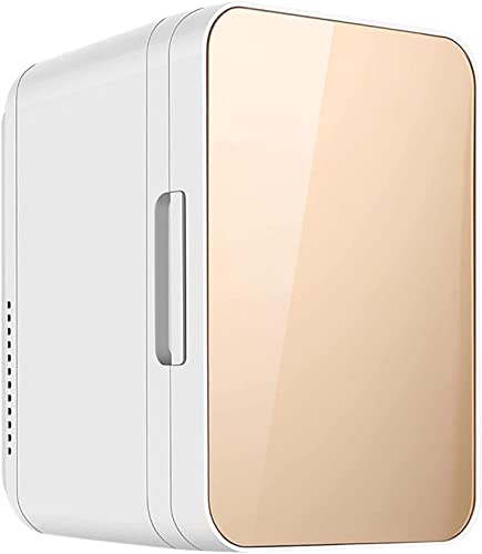 Samnuerly 8L Mini-Autokühlschrank, 12-V-Kühlschrank zum Heizen und Kühlen, Kleiner Kühlschrank für tragbares Auto und Zuhause, Gold von Samnuerly