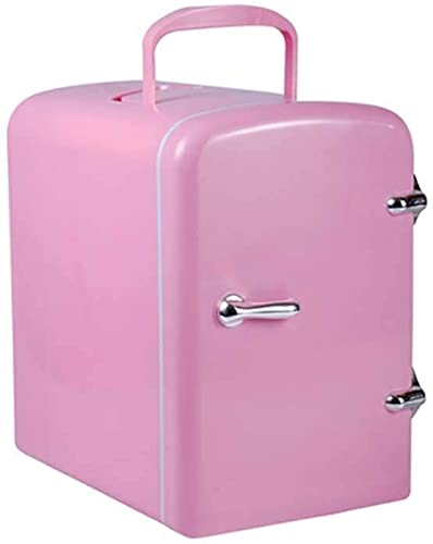 Samnuerly Mini-Kühlschrank, 12 V/240 V, für Auto und Zuhause, tragbarer 4-Liter-Kühlschrank, kühl und warm, Autokühlschrank mit für Reisen und Camping [Energieklasse A++] (Rosa 19 * 25,8 * 29) von Samnuerly