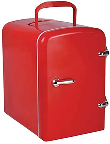 Samnuerly Mini-Kühlschrank, 12 V/240 V, für Auto und Zuhause, tragbarer 4-Liter-Kühlschrank, kühl und warm, Autokühlschrank mit für Reisen und Camping [Energieklasse A++] (Rot 19 * 25,8 * 29) von Samnuerly