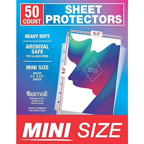 Samsill 50 Pack Playbill Protectors, Clear Heavyweight Mini Sheet Protectors 5.5" x 8.5" Fits Modern to Mid 80's Playbills von Samsill