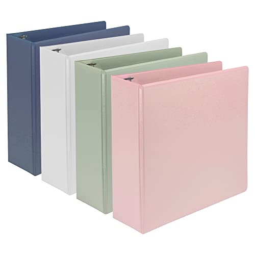 Samsill Earth's Choice™, 7,6 cm robuster D-Ring-Sichtbinder, 4 Stück, bis zu 25% pflanzlicher Kunststoff, USDA-zertifiziert, biobasiert, umweltfreundlich, Boho-Sortiment von Samsill