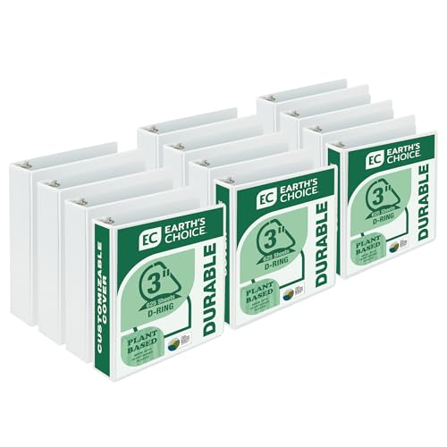 Samsill Earth's Choice Sichtbuch mit 3 Ringen, 7,6 cm runder Ring, bis zu 25% pflanzlicher Kunststoff, USDA-zertifiziert, biobasiert, Weiß von Samsill