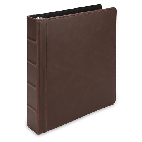Samsill Vintage Hardback Book Binder/Professional Binder Organizer/Planner Binder / 1.5 Inch 3 Ring Binder/Dark Brown (No Zipper, Letter Size) von Samsill