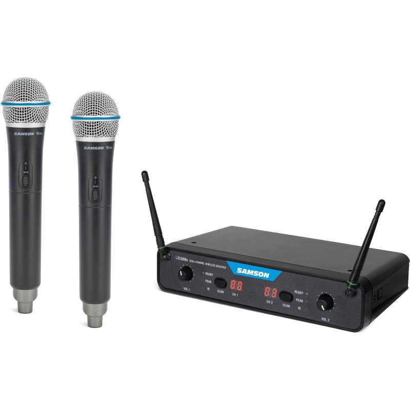 Samson Concert 288x Dual Handheld System w/ Q8 Dual Wireless Handheld Microphone System (K: 470-494 MHz) von Samson