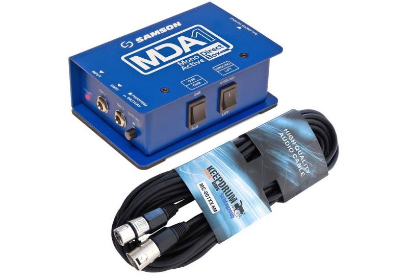 Samson S-Max MDA1 aktive Direct-Box Digitales Aufnahmegerät (mit XLR-Kabel) von Samson
