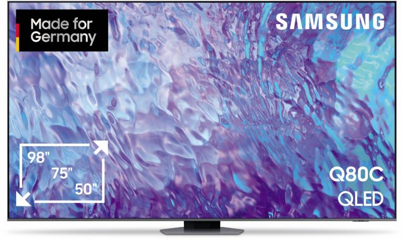 GQ98Q80CAT 247 cm (98") QLED AI TV mit AI Neural Quantum Prozessor 4K carbonsilber / F von Samsung