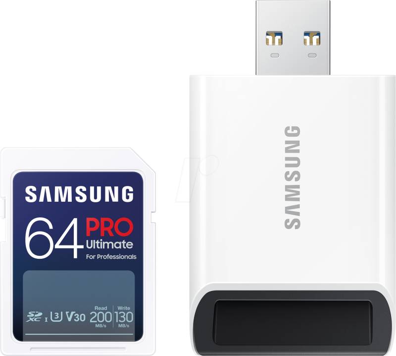 SAMS MB-SY64SB - SDXC-Speicherkarte 64GB, mit USB-Kartenleser von Samsung