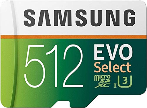 SAMSUNG EVO Select Micro SD Speicherkarte mit Adapter, 512GB microSDXC UHS-I U3 100MB/s Full HD & 4K UHD für Fotos, Videos, Musikspeicher, MB-ME512HA von Samsung