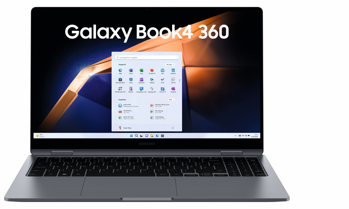 SAMSUNG Galaxy Book4 360 - 15,6 Zoll Intel Core 7-150U 16 GB 512 GB W11H Moonstone Gray von Samsung