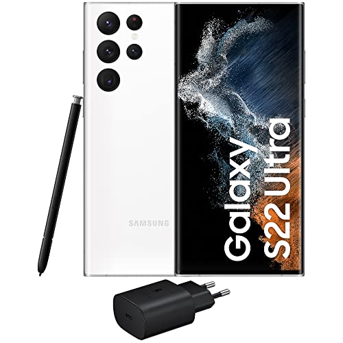 Samsung Galaxy S22 Ultra 5G, inklusive Caricatore, Cellulare Smartphone Android Senza SIM 128 GB Display 6,8 Zoll ¹ Dynamic AMOLED 2X, 5 Fotocamer, 108MP, Phantom White 2022 [Versione Italiana] von Samsung
