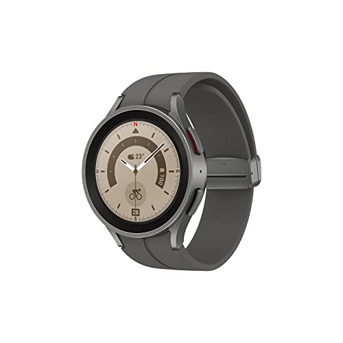 SAMSUNG Galaxy Watch5 Pro, Smartwatch, Gesundheitsüberwachung, Sport-Tracker, Bluetooth, 45 mm, Titan Grau von Samsung