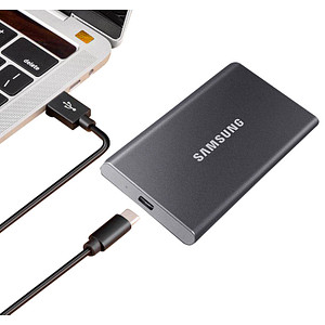 SAMSUNG Portable T7 2 TB externe SSD-Festplatte grau von Samsung
