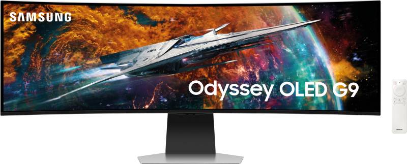 SM S49CG954SU - 124cm Curved Monitor, QD-OLED, USB, Lautsprecher, silber von Samsung