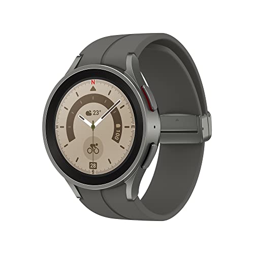 Samsung Galaxy Watch5 Pro Smartwatch, Gesundheitsfunktionen, Fitness-Tracker, ausdauernder Akku, LTE, 45 mm, Grey Titanium von Samsung