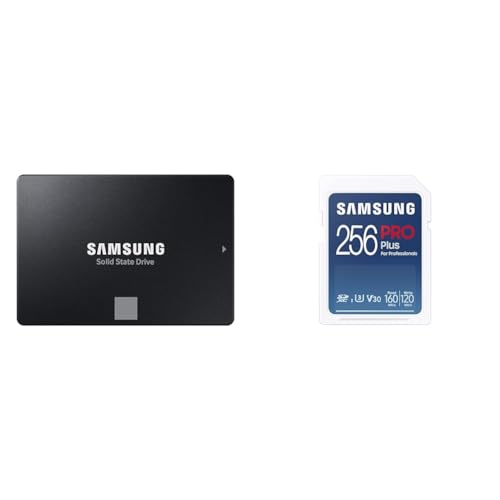 Samsung 870 EVO SATA III 2,5 Zoll SSD, 1 TB, 560 MB/s Lesen, 530 MB/s Schreiben & PRO Plus SD-Karte, 256 GB, UHS-I U3, Full HD & 4K UHD, 160 MB/s Lesen von Samsung