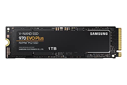 Samsung 970 EVO Plus NVMe M.2 SSD, 1 TB, PCIe 3.0, 3.500 MB/s Lesen, 3.200 MB/s Schreiben, Interne SSD für Gaming und Grafikbearbeitung, MZ-V7S1T0BW von Samsung
