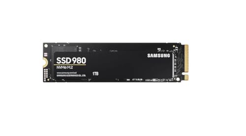 Samsung 980 NVMe M.2 SSD, 1 TB, PCIe 3.0, 3.500 MB/s Lesen, 3.000 MB/s Schreiben, Interne SSD für Gaming und Alltagsanwendungen, MZ-V8V1T0BW von Samsung