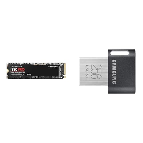 Samsung 990 PRO NVMe M.2 SSD, 2 TB, PCIe 4.0, 7.450 MB/s Lesen & FIT Plus USB-Stick Typ-A, 256 GB, 400 MB/s Lesen Samsung 990 PRO NVMe M.2 SSD, 2 TB, PCIe 4.0, 7.450 MB/s Lesen & FIT Plus USB-Stick Typ-A, 256 GB, 400 MB/s Lesen von Samsung