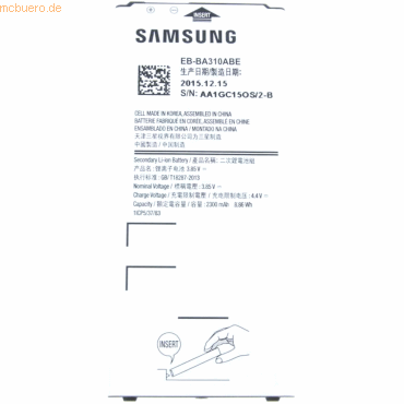 Samsung Akku für Samsung SM-A310F Li-Ion 3,85 Volt 2300 mAh silberfarb von Samsung