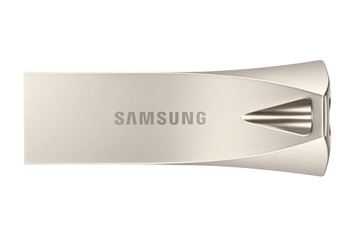 Samsung BAR Plus USB-Stick Typ-A, 256 GB, 400 MB/s Lesen, 110 MB/s Schreiben, Widerstandsfähiger USB 3.1 Speicherstick mit Schlüsselring, Champagne Silver, MUF-256BE3/APC Samsung BAR Plus USB-Stick Typ-A, 256 GB, 400 MB/s Lesen, 110 MB/s Schreiben, Widerstandsfähiger USB 3.1 Speicherstick mit Schlüsselring, Champagne Silver, MUF-256BE3/APC von SAMSUNG - MEMORIES