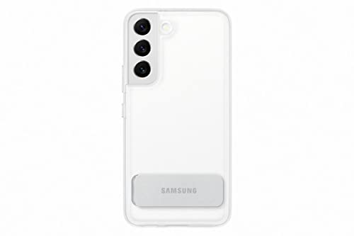 Samsung Clear Standing Cover Smartphone Cover EF-JS901 für Galaxy S22, Handy-Hülle, ausklappbarer Standfuß, Schutz Case, stoßfest, Transparent von Samsung