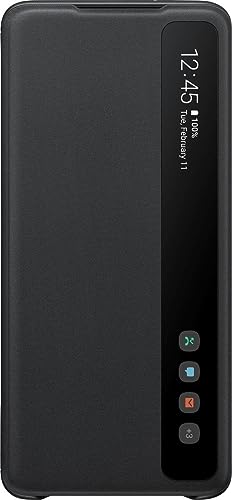Samsung Clear View Smartphone Cover EF-ZG985 für Galaxy S20+ | S20+ 5G Flip Cover, Handy-Hülle, extra-dünn, stoßfest, Schutz Case, schwarz - 6.7 Zoll von Samsung