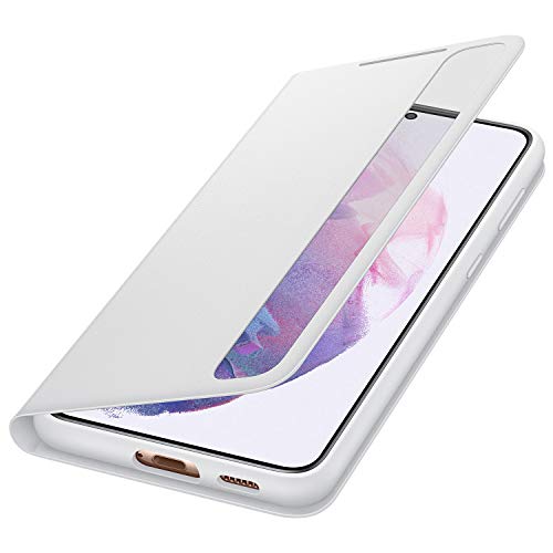 Samsung Clear View Smartphone Cover EF-ZG996 für Galaxy S21+ 5G Flip Cover, Handy-Hülle, extra-dünn, stoßfest, Schutz Case, Hellgrau von Samsung