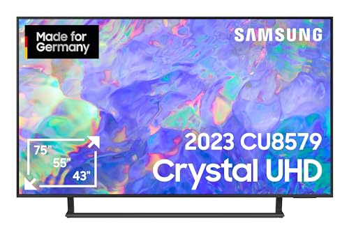 Samsung Crystal CU8579 Fernseher 43 Zoll, Dynamic Crystal Color, AirSlim Design, Crystal Prozessor 4K, Smart TV, GU43CU8579UXZG, Deutsches Modell [2023] von Samsung