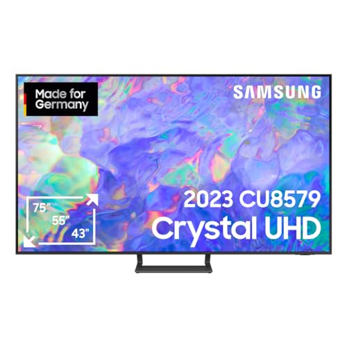 Samsung Crystal CU8579 Fernseher 55 Zoll, Dynamic Crystal Color, AirSlim Design, Crystal Prozessor 4K, Smart TV, GU55CU8579UXZG, Deutsches Modell [2023] von Samsung