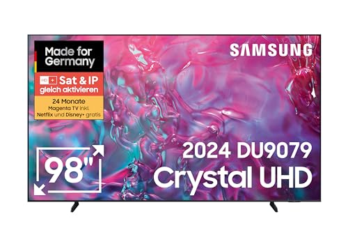 Samsung Crystal UHD 4K DU9079 Fernseher 98 Zoll, Samsung TV mit Supersize Picture Enhance, Motion Xcelerator 120 Hz, Crystal Prozessor 4K, Smart TV, GU98DU9079UXZG, Deutsches Modell [2024] von Samsung