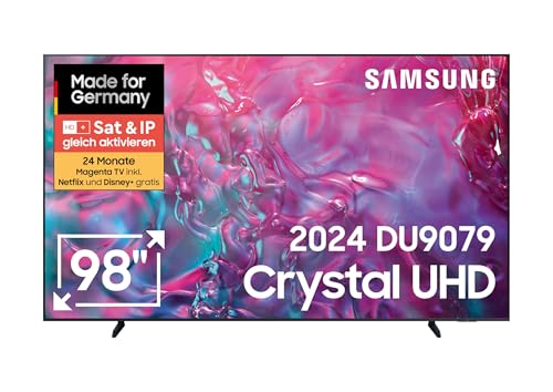Samsung Crystal UHD 4K DU9079 Fernseher 98 Zoll, Samsung TV mit AI Supersize Picture Enhance, Motion Xcelerator 120 Hz, Crystal Prozessor 4K, Smart TV, KI TV, GU98DU9079UXZG, Deutsches Modell [2024] von Samsung