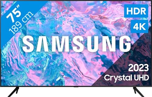 Samsung Crystal UHD CU7170 Series 75 Zoll Fernseher, PurColor, Crystal Prozessor 4K, Motion Xcelerator, Smart TV, (Modell 2023, 75CU7170) von Samsung