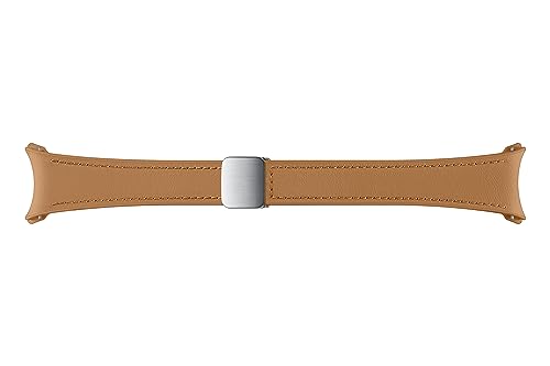 Samsung D-Buckle Hybrid Eco-Leather Band (Slim, S/M) ET-SHR93 für die Galaxy Watch6, Uhrenarmband, Original Armband, D-Buckle, Lederimitat, Fluorkautschuk, anpassbare Faltschließe, elegant, Camel von Samsung