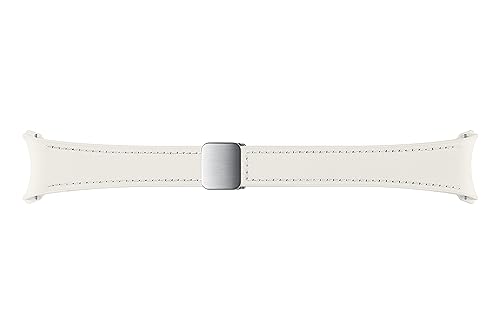 Samsung D-Buckle Hybrid Eco-Leather Band (Slim, S/M) ET-SHR93 für die Galaxy Watch6, Uhrenarmband, Original Armband, D-Buckle, Lederimitat, Fluorkautschuk, anpassbare Faltschließe, elegant, Cream von Samsung