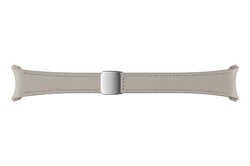 Samsung D-Buckle Hybrid Eco-Leather Band (Slim, S/M) ET-SHR93 für die Galaxy Watch6, Uhrenarmband, Original Armband, D-Buckle, Lederimitat, Fluorkautschuk, anpassbare Faltschließe, elegant, Etoupe von Samsung