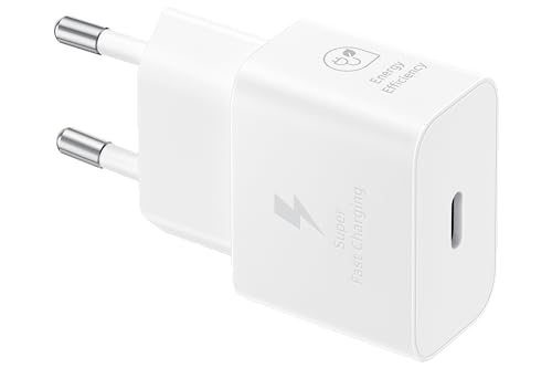 Samsung Schnellladeadapter, Energieeffizientes Ladegerät, USB-C, 25 Watt, Weiß, EP-T2510N von Samsung