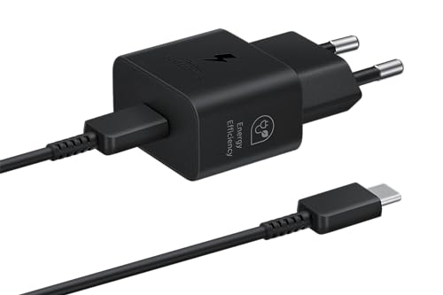Samsung Schnellladeadapter, Energieeffizientes Ladegerät mit USB-C Datenkabel, 25 Watt, Schwarz, EP-T2510X von Samsung
