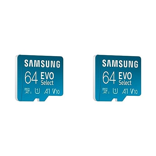 Samsung EVO Select microSD Speicherkarte (MB-ME64KA/EU), 64 GB, UHS-I U1, Full HD, 130MB/s Lesen, für Smartphone und Tablet, inkl. SD-Adapter (Packung mit 2) von Samsung