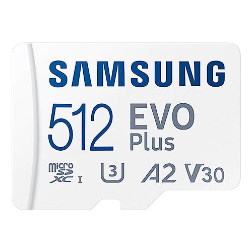 Samsung Evo Plus microSD-Speicherkarte, SDXC, U3, Klasse 10, A2, 130 MB/s mit SD-Adapter 2021 (512 GB) von Samsung
