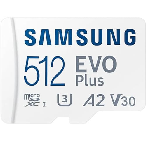 Samsung Evo Plus microSD-Speicherkarte, SDXC, U3, Klasse 10, A2, 130 MB/s mit SD-Adapter 2021 (512 GB) von Samsung