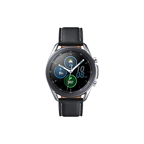 Samsung F-R840NZSAEUB Galaxy Watch3 Runde Bluetooth Smartwatch für Android, Drehbare Lünette, Fitness Tracker + Kabellose Bluetooth Kopfhörer Mit Noise Cancelling (Anc), Mystic Silber, 45 mm von Samsung