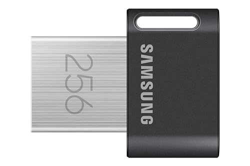 Samsung FIT Plus USB-Stick Typ-A, 256 GB, 400 MB/s Lesen, 110 MB/s Schreiben, kompakter USB 3.1 Flash Drive mit Schlüsselring, Gray, MUF-256AB/APC von Samsung