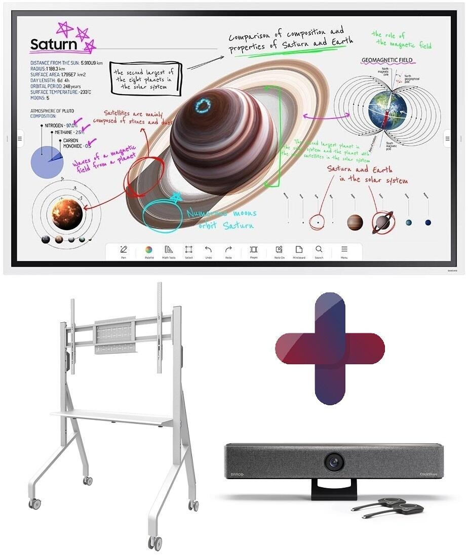 All-in-One Videokonferenzlösung Samsung Flip Pro WM55B, Neomounts FL50-525WH1... von Samsung