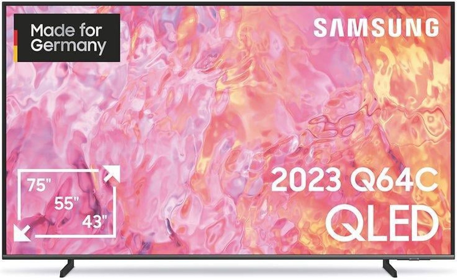 Samsung GQ65Q64CAUXZG QLED TV Fernseher 65 Zoll (163 cm) - 4K UHD, HDR, Smart TV, Sprachsteuerung (Alexa, Bixby), Aufnahmefunktion, AirSlimDesign, Samsung Smart Hub & Gaming Hub [Energieklasse E] (GQ65Q64CAUXZG) von Samsung