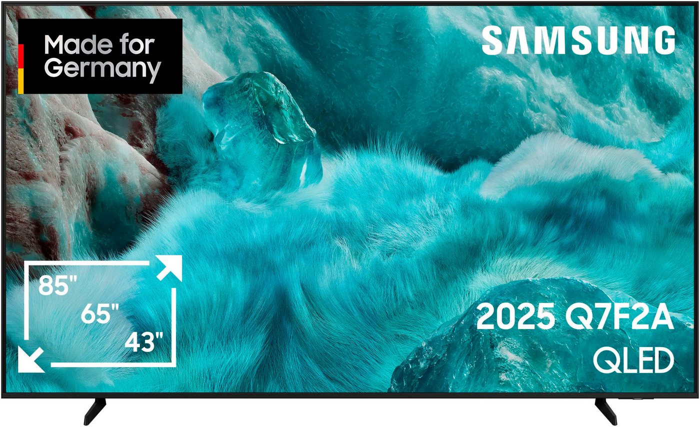 Samsung GQ65Q7F2AU QLED-Fernseher (163 cm/65 Zoll, 4K Ultra HD, Smart-TV, Quantum HDR, Knox Security, Art Store, 3D Sound, Gaming Hub, AI TV) von Samsung