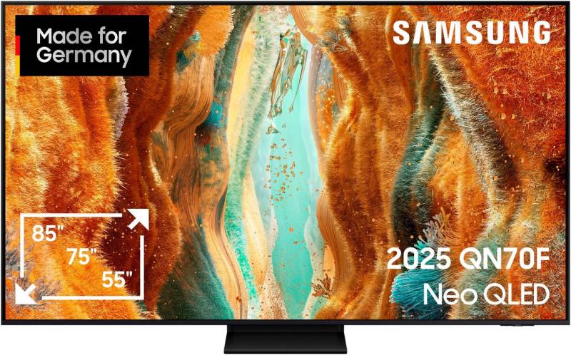Samsung GQ65QN70FAU QLED-Fernseher (163 cm/65 Zoll, 4K Ultra HD, Smart-TV, Neo Quantum HDR, 4K AI Upscaling, Gaming Hub, Motion Xcelerator 144Hz) von Samsung