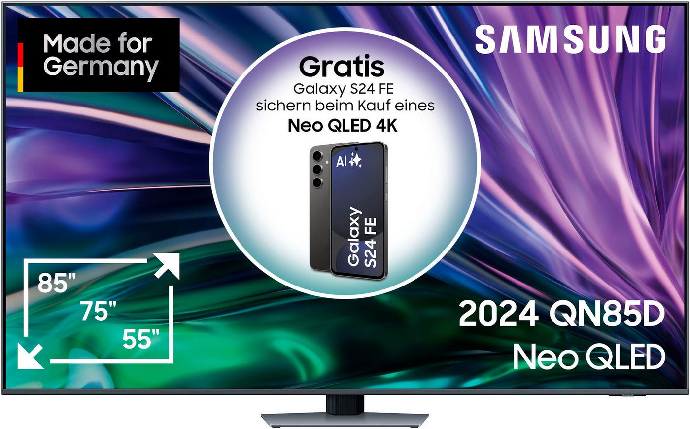 Samsung GQ75QN85DBT QLED Mini LED-Fernseher (189 cm/75 Zoll, 4K Ultra HD, Smart-TV, Neural Quantum 4K AI Gen2 Prozessor, Gaming Hub, bis zu 120Hz) von Samsung