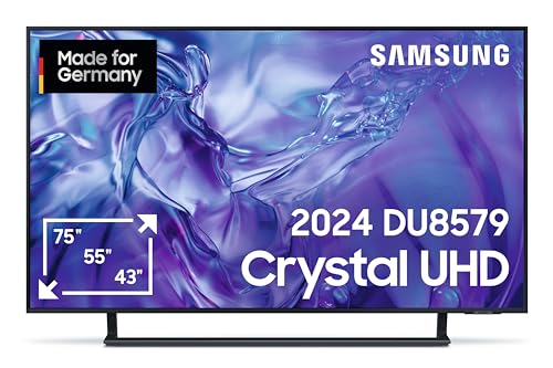 Samsung Crystal UHD 4K DU8579 Fernseher 55 Zoll, Samsung TV mit Dynamic Crystal Color, 4K Upscaling, AirSlim Design, Smart TV, GU55DU8579UXZG, Deutsches Modell [2024] von Samsung