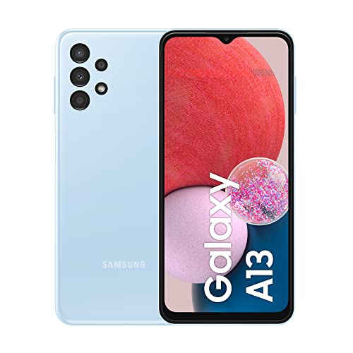 Samsung Galaxy A13 Android-Smartphone, 6,6 Zoll Infinity-V Display, Android 12, 4 GB RAM und 128 GB interner erweiterbarer² Speicher, Akku 5.000 mAh³, Hellblau von Samsung